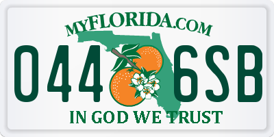 FL license plate 0446SB
