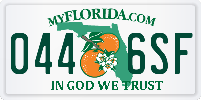 FL license plate 0446SF