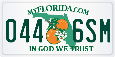 FL license plate 0446SM