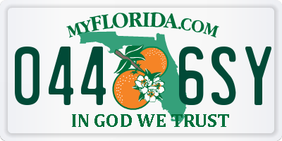 FL license plate 0446SY