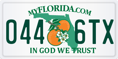 FL license plate 0446TX