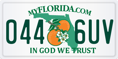 FL license plate 0446UV