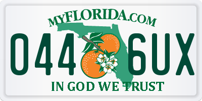 FL license plate 0446UX