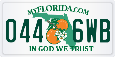 FL license plate 0446WB