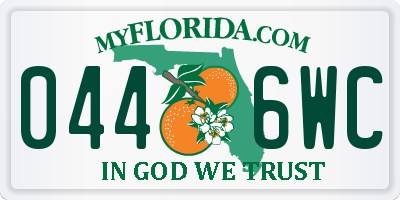 FL license plate 0446WC