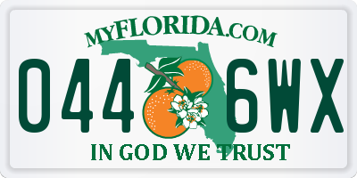 FL license plate 0446WX