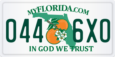 FL license plate 0446XO