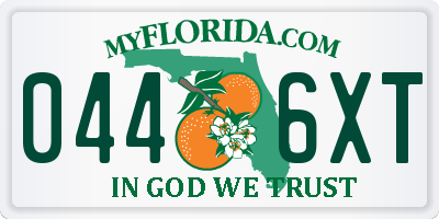 FL license plate 0446XT