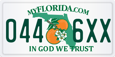 FL license plate 0446XX