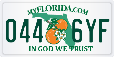 FL license plate 0446YF