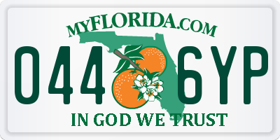 FL license plate 0446YP