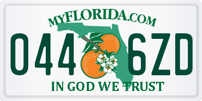 FL license plate 0446ZD