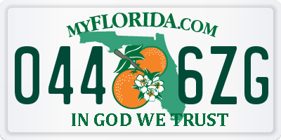 FL license plate 0446ZG