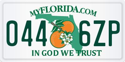FL license plate 0446ZP