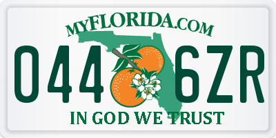 FL license plate 0446ZR