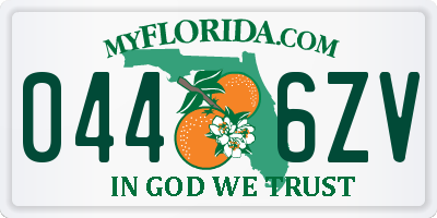 FL license plate 0446ZV