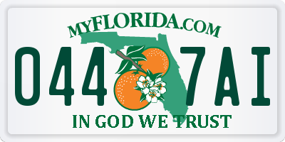 FL license plate 0447AI