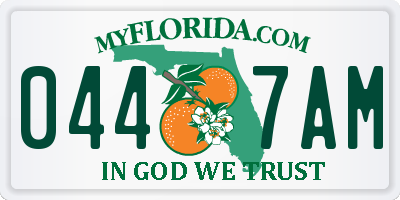 FL license plate 0447AM
