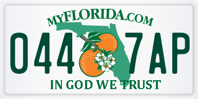 FL license plate 0447AP