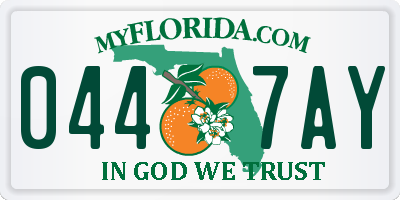 FL license plate 0447AY