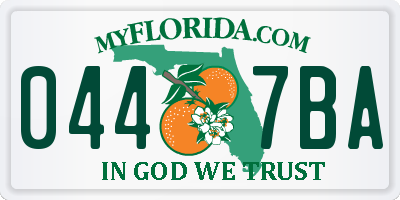 FL license plate 0447BA