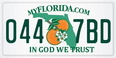 FL license plate 0447BD