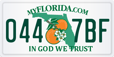 FL license plate 0447BF