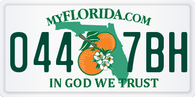 FL license plate 0447BH