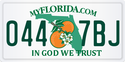 FL license plate 0447BJ