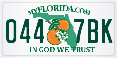 FL license plate 0447BK