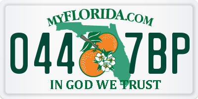 FL license plate 0447BP