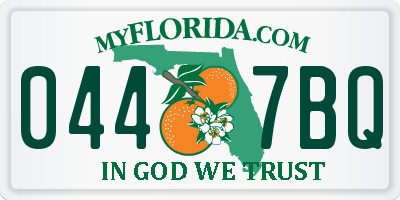FL license plate 0447BQ