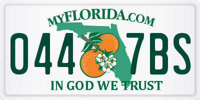 FL license plate 0447BS