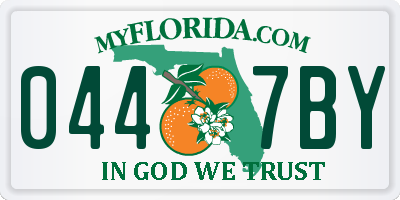 FL license plate 0447BY