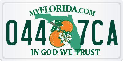 FL license plate 0447CA