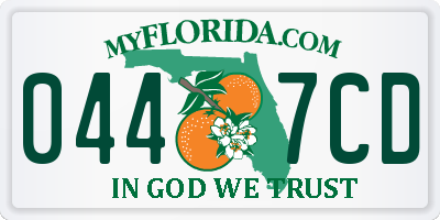 FL license plate 0447CD