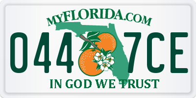 FL license plate 0447CE