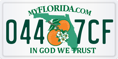 FL license plate 0447CF