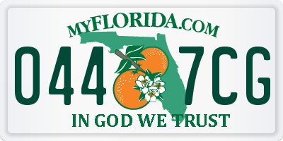 FL license plate 0447CG