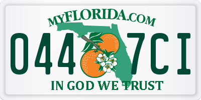 FL license plate 0447CI