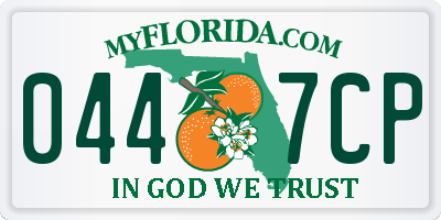 FL license plate 0447CP
