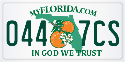 FL license plate 0447CS