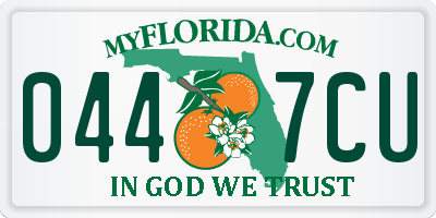 FL license plate 0447CU