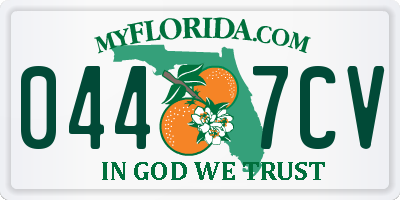 FL license plate 0447CV