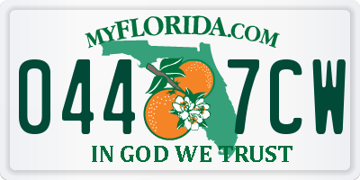 FL license plate 0447CW