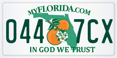 FL license plate 0447CX
