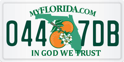 FL license plate 0447DB
