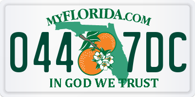 FL license plate 0447DC