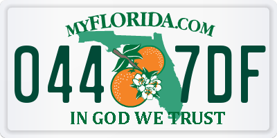FL license plate 0447DF