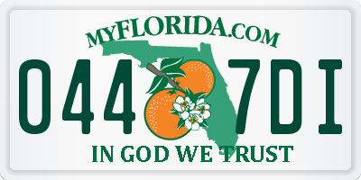 FL license plate 0447DI